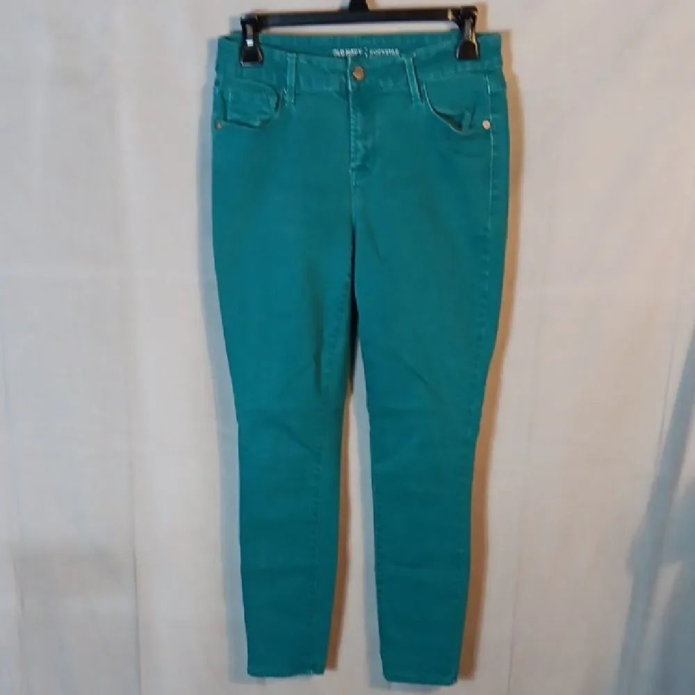 Old Navy Rockstar Mid-rise Teal Women's Jeans